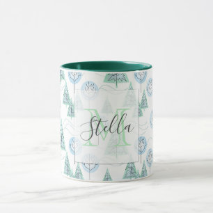 Taza Bosque de navidades, árboles de Navidad, árboles,