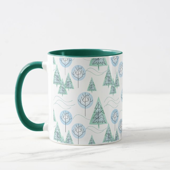 Taza Bosque de navidades, árboles de Navidad, árboles,  (Izquierda)