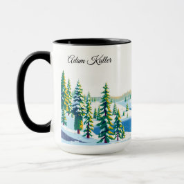 Taza Bosque invernal vintage del Parque Nacional Yellow