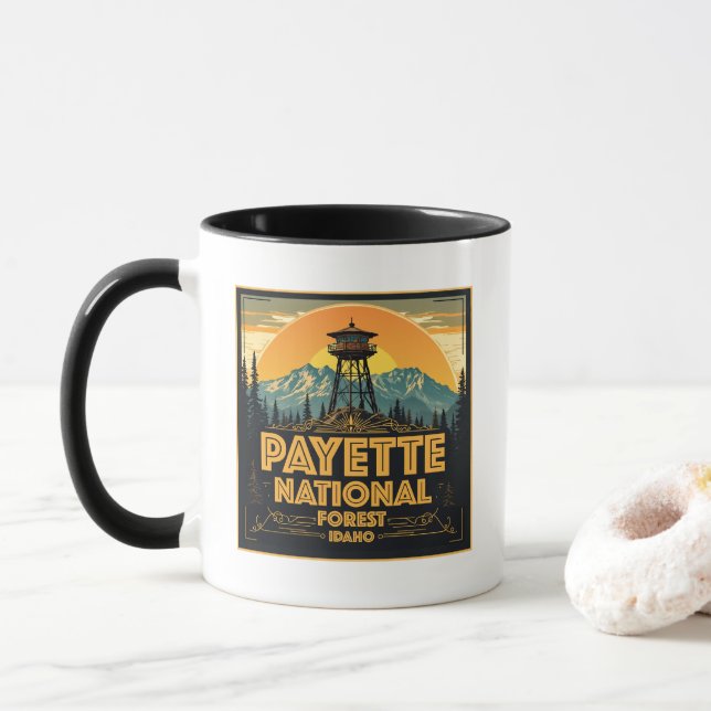 Taza Bosque nacional de Payette Idaho (Con donut)