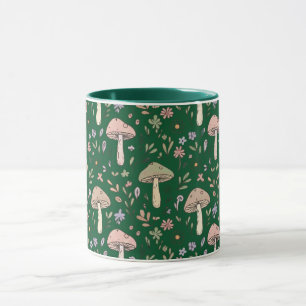 Taza Bosque Oscuro Patrón Transparente de Hongos Esmera