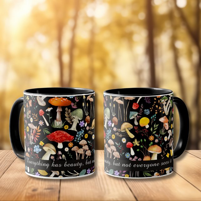 Taza Bosque Sofisticado de Hongos del Bosque Vintage (Subido por el creador)