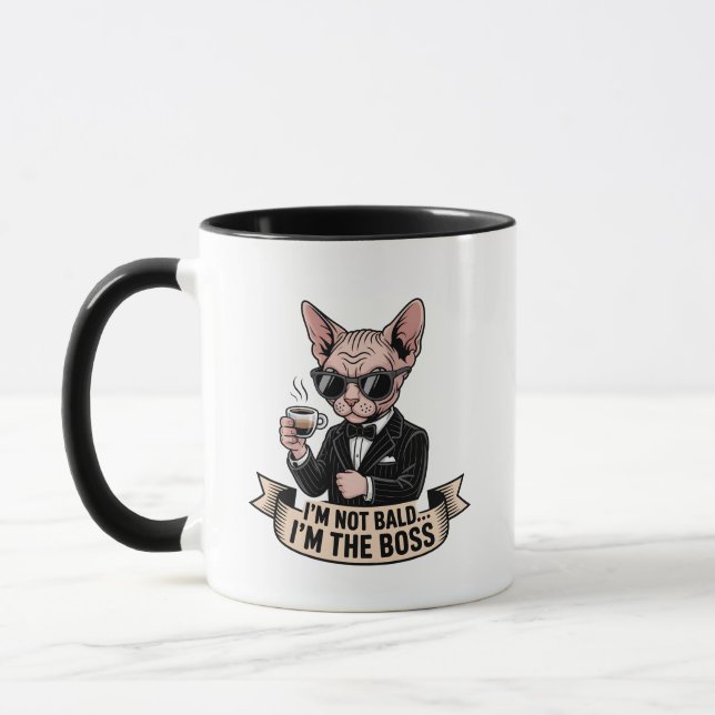 Taza Boss Sphynx Cat Coffee Illustration (Izquierda)