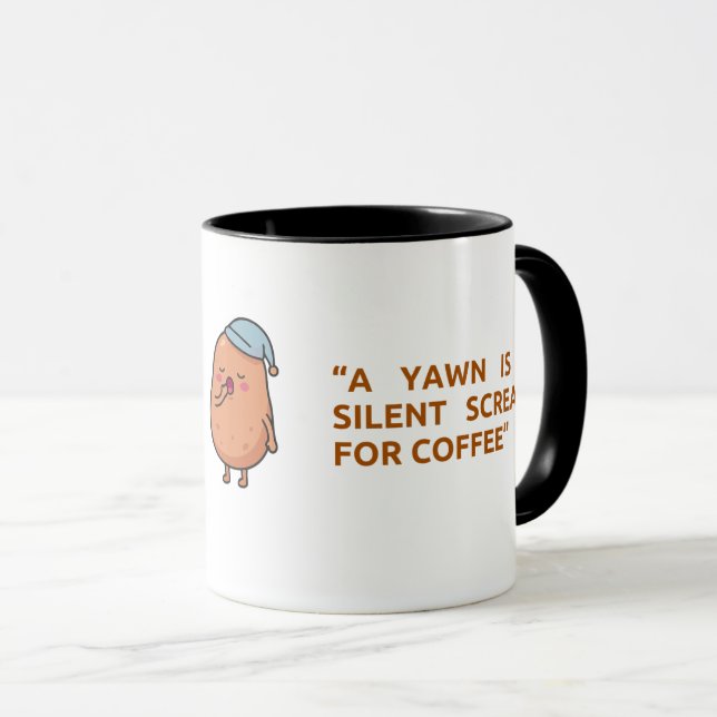 Taza Bostezo divertido diseñado de moda  (Anverso derecho)