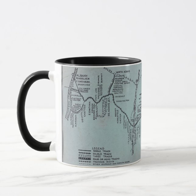 Taza Boston al mapa del ferrocarril de Albany (Izquierda)