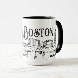 Taza Boston Black and White Mug