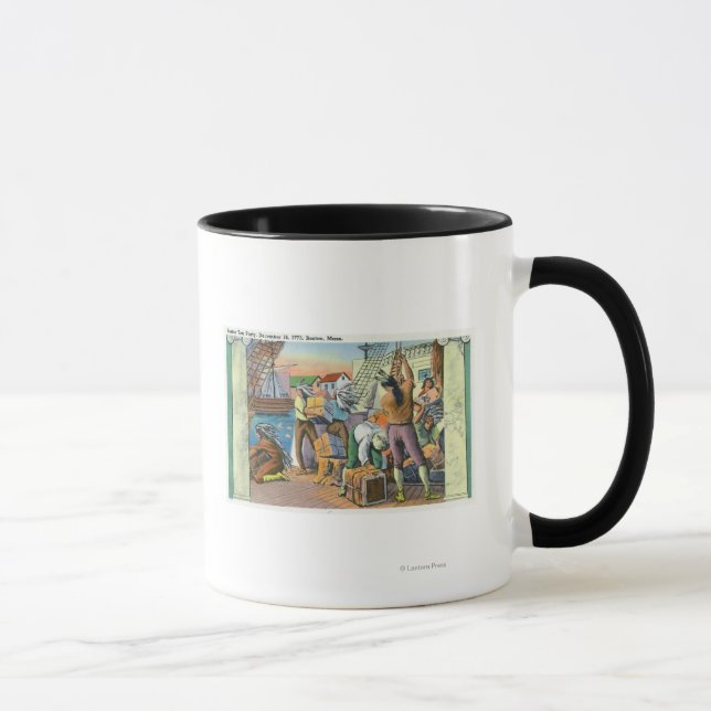 Taza Boston, Massachusetts, escena del Fiesta del té de (Derecha)