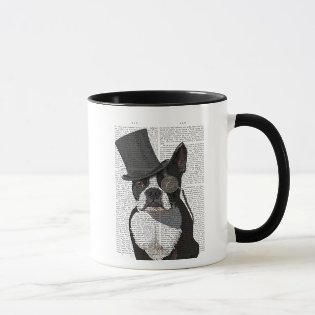 Taza Boston Terrier, hedor formal y Gorra (Derecha)