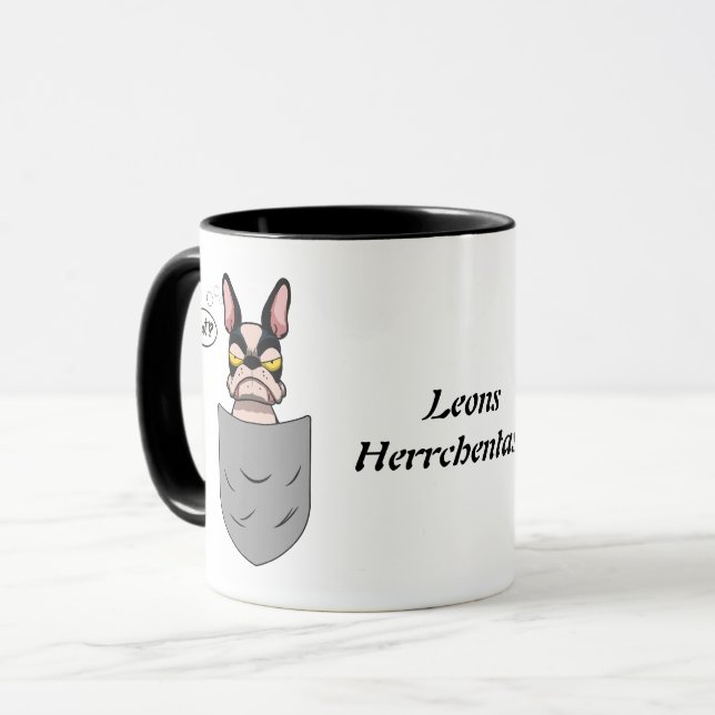 Taza Boston Terrier in Brusttasche, lustig (Anverso izquierdo)