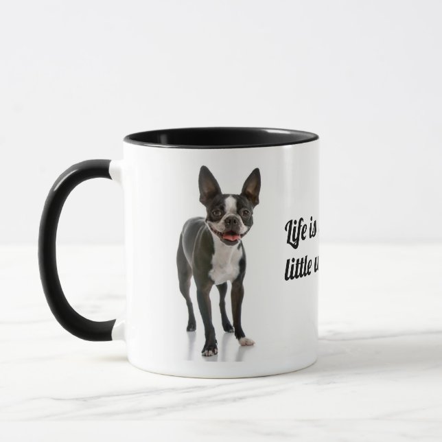 Taza Boston Terrier - La vida es mejor (Izquierda)