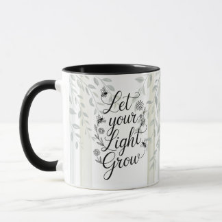Taza botánica con cita de Heritage Let Your Light 