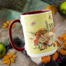 Botánica de hongos en acuarela vintage