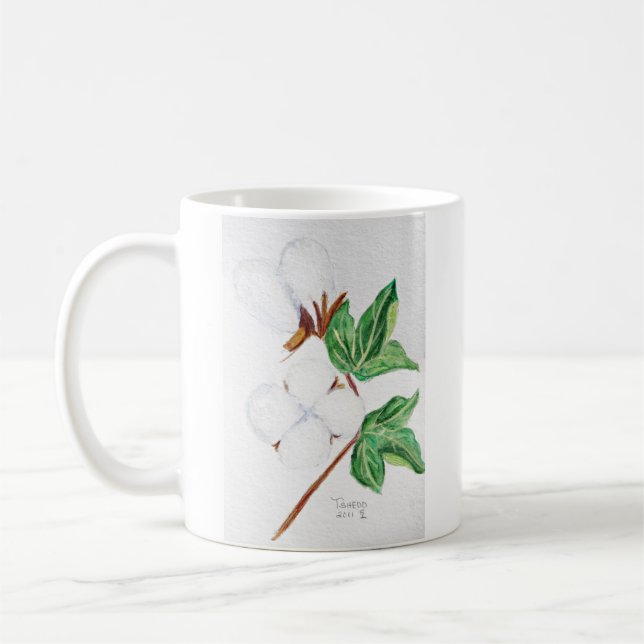 Taza botánica de la cápsula del algodón (Izquierda)