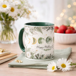 Taza Botanical Moon Phase Happy Mother’s Day Green