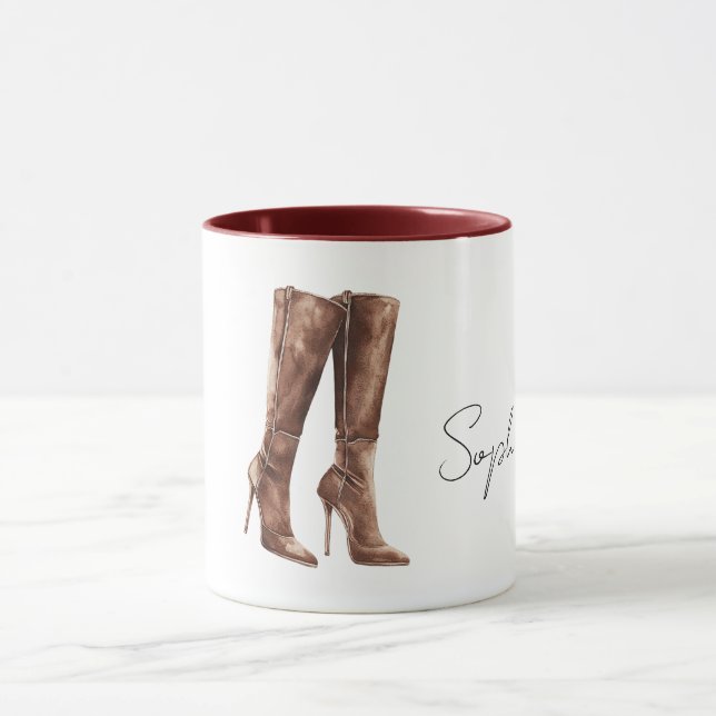 Taza Botas marrones de tacón alto (Centro)