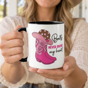Taza Botas Vaqueras Rosadas de Línea de Baile Country O