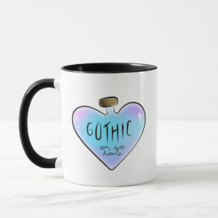 Taza Botella de poción de corazón "Gótico o vete a casa