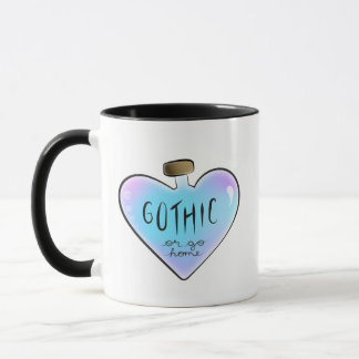 Taza Botella de poción de corazón "Gótico o vete a casa
