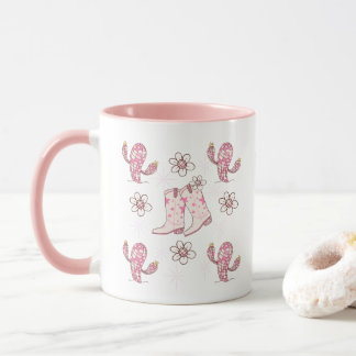 Taza Botín de vaquera de discoteca personalizado y café