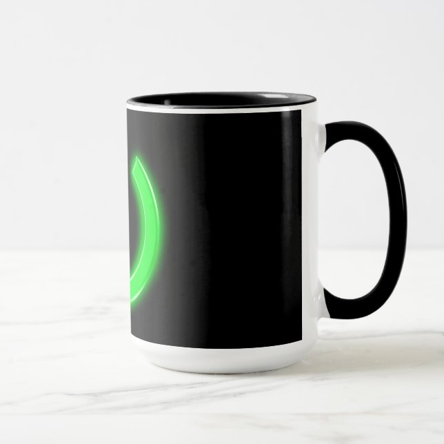 Taza Botón de encendido en flor verde de neón (Derecha)