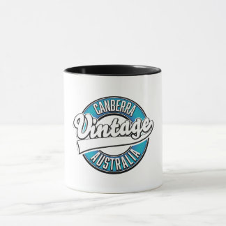 Taza Botón del logotipo vintage de Canberra Australia