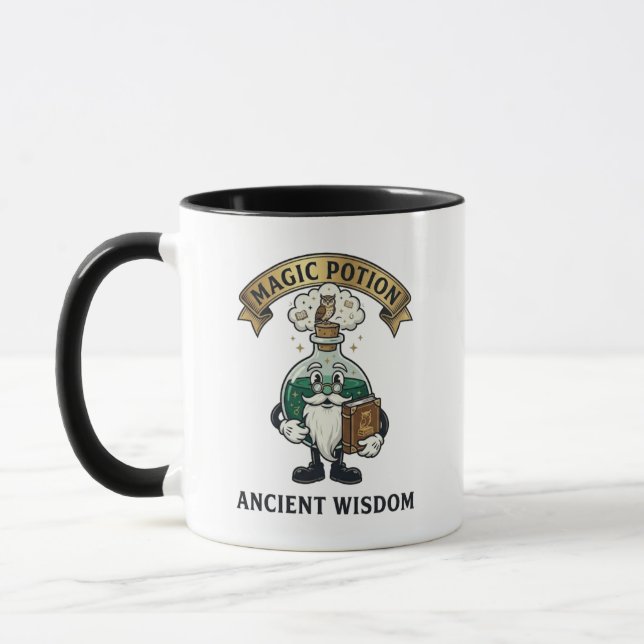 Taza Botto Ancient Wisdom Wizard Magic Potion Owl Retro (Izquierda)