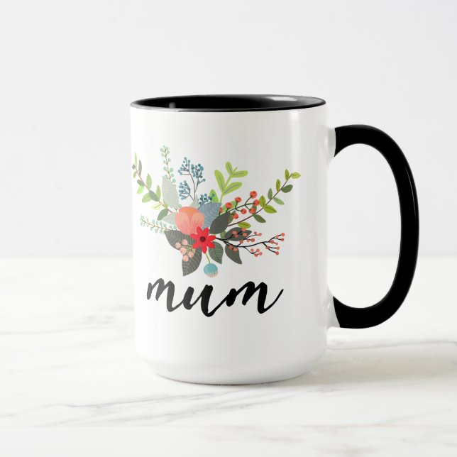 Taza bouquet acuarela de mamá (Derecha)
