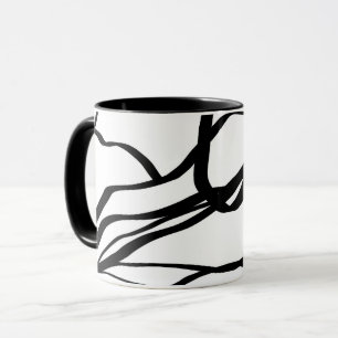 Taza Bouquet Blanc: Blanco y Negro Abstracto
