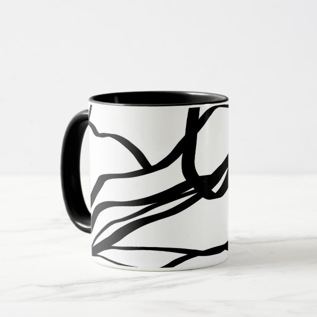 Taza Bouquet Blanc: Resumen blanco y negro (Anverso izquierdo)