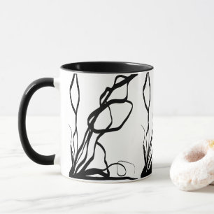 Taza Bouquet Blanc: Resumen blanco y negro