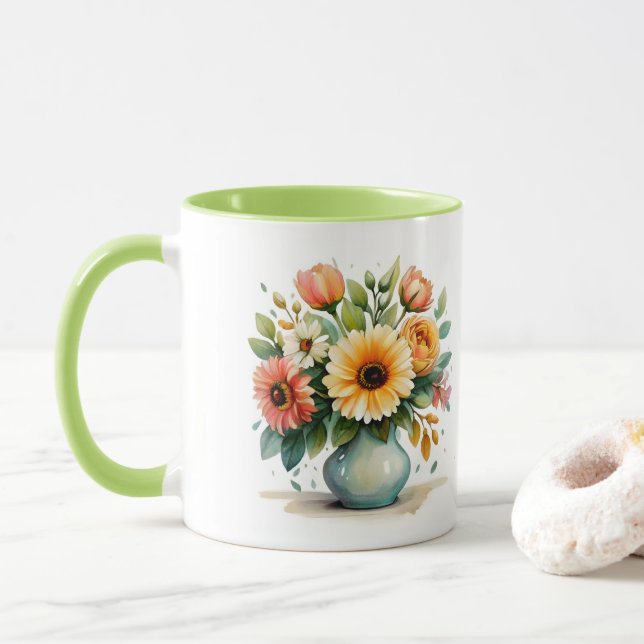 Taza Bouquet de flores acuáticas (Con donut)