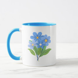 Taza Bouquet de flores azules