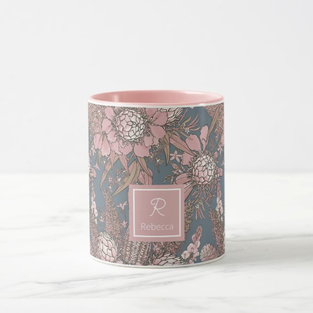 Taza Bouquet de flores rosadas y salvajes de Bush perso (Centro)
