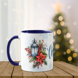 Taza Bouquet Navidades de la poinsettia de las linterna