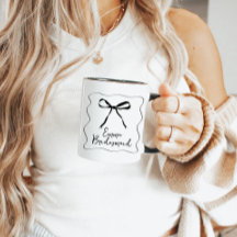 Bow Ribbon Personalizado Bridesmaid Mug Gift