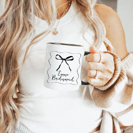 Taza Bow Ribbon Personalizado Bridesmaid Mug Gift