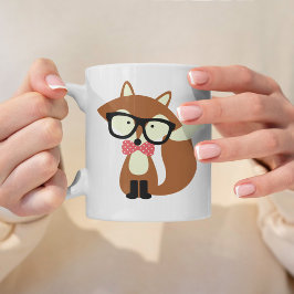 Taza Bow Tie y Glasses Hipster Brown Fox