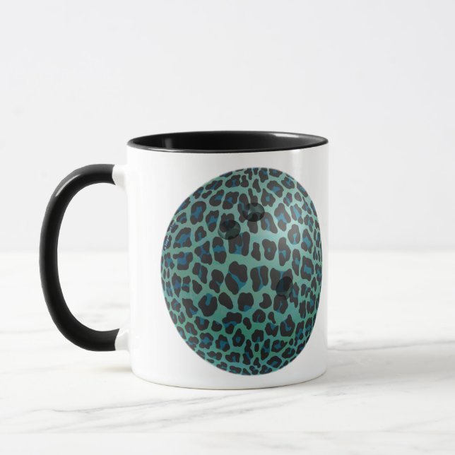 Taza Bowling Ball Leopard Verde azulado (Izquierda)