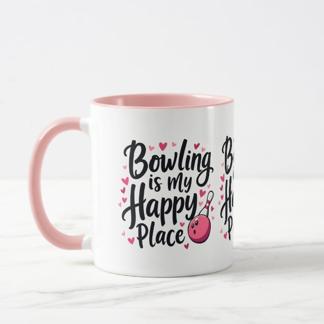 Taza Bowling Lover Cute Retro Diseño Deportivo Estético (Izquierda)