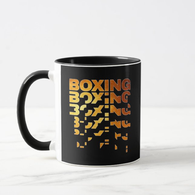 Taza Boxeador de Boxeo Arte de Palabra Gráfico (Izquierda)