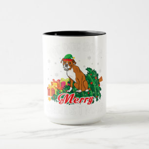 Taza Boxer Dog dice regalo de Feliz Navidad a Perro