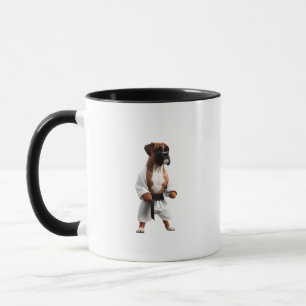 Taza Boxer Dog Play Karate, Boxer Dog Karate Player