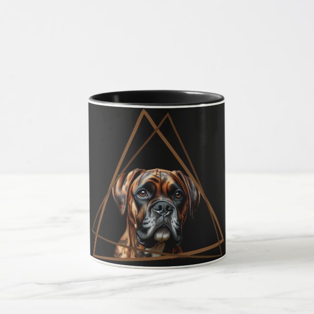 Taza Boxer Lab perro atigrado marrón y negro (Centro)