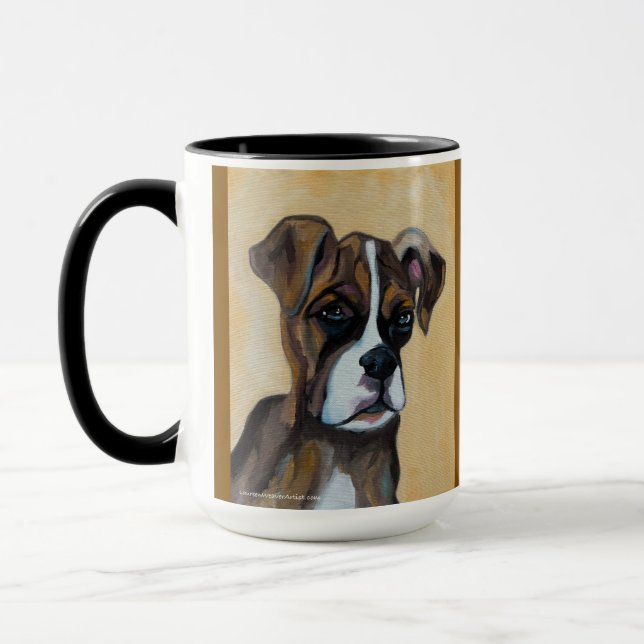 Taza Boxer Pup | Mug de dos tonos, 15 oz (Izquierda)
