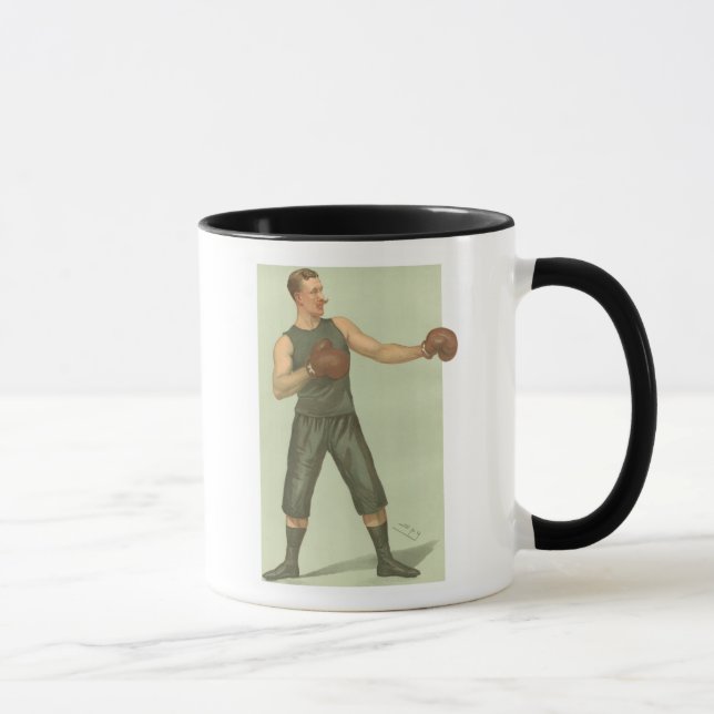 Taza Boxer vintage con largos viajes verdes (Derecha)