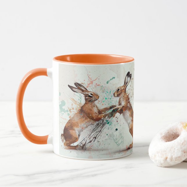 Taza Boxing Hares Mug (Con donut)