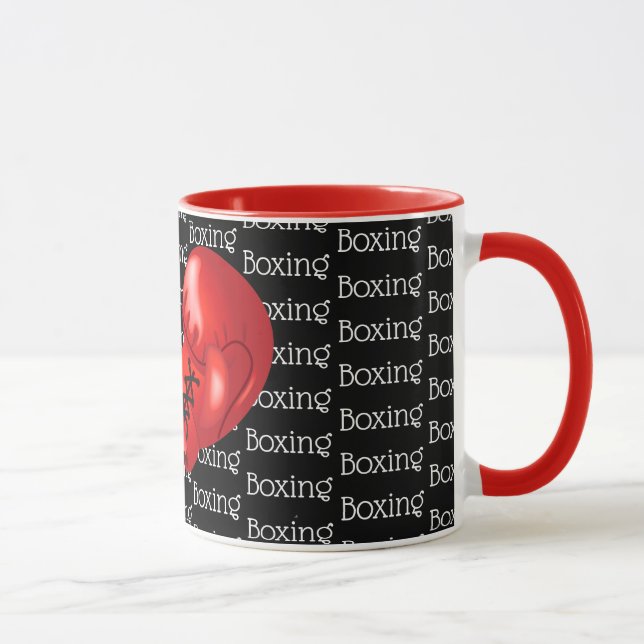 Taza Boxing Tiled Text Design Coffee Mug (Derecha)