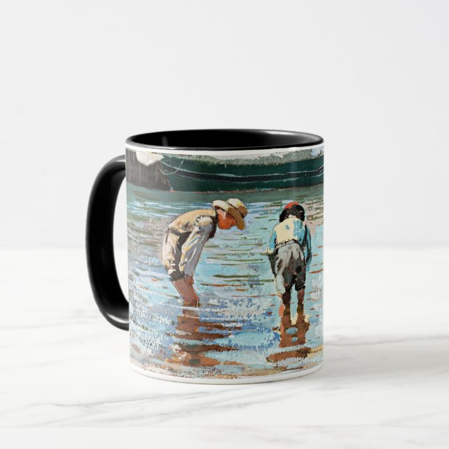 Taza Boys Wading, obra de arte famosa de Winslow Homer, (Anverso izquierdo)