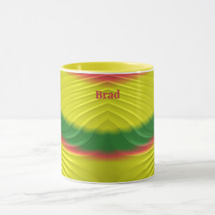 Taza BRAD ~ Fractal rojo verde claro ~