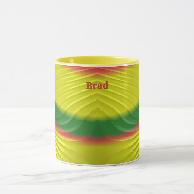 Taza BRAD ~ Fractal rojo verde claro ~ (Centro)